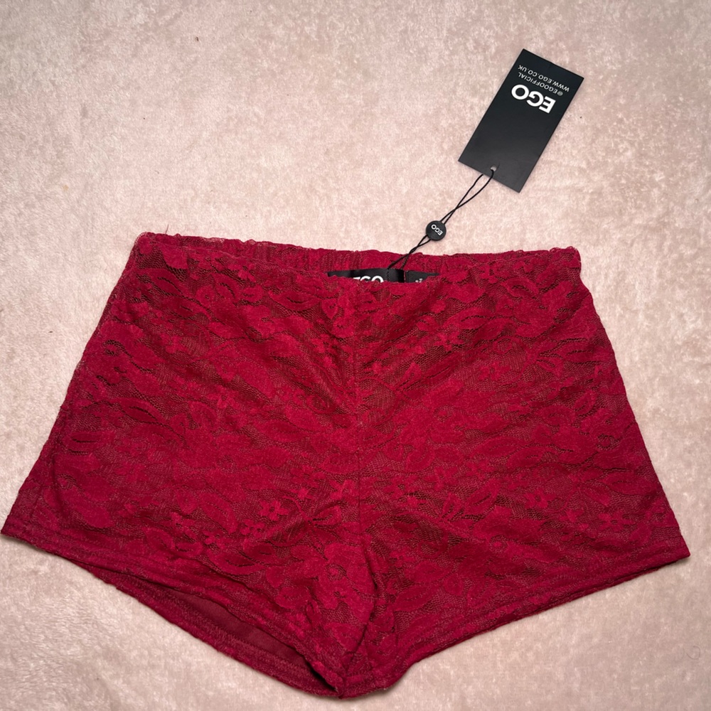 Lace Shorts - Deep Red - Picture 2 of 3